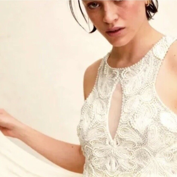 Free People Dress Womens Moonglow Sequin Pearly Mini Dress Size 2 NEW MSRP: $350 - Picture 2 of 5